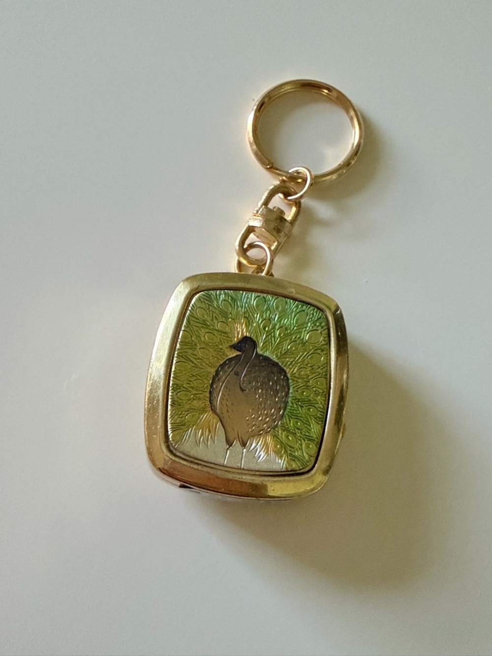 Vintage Sankyo Musical Peacock Keychain - rare find!✨